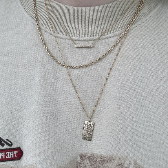 Vintage 14k solid gold figaro chain necklace 22.5 inches - Picture 2 of 5